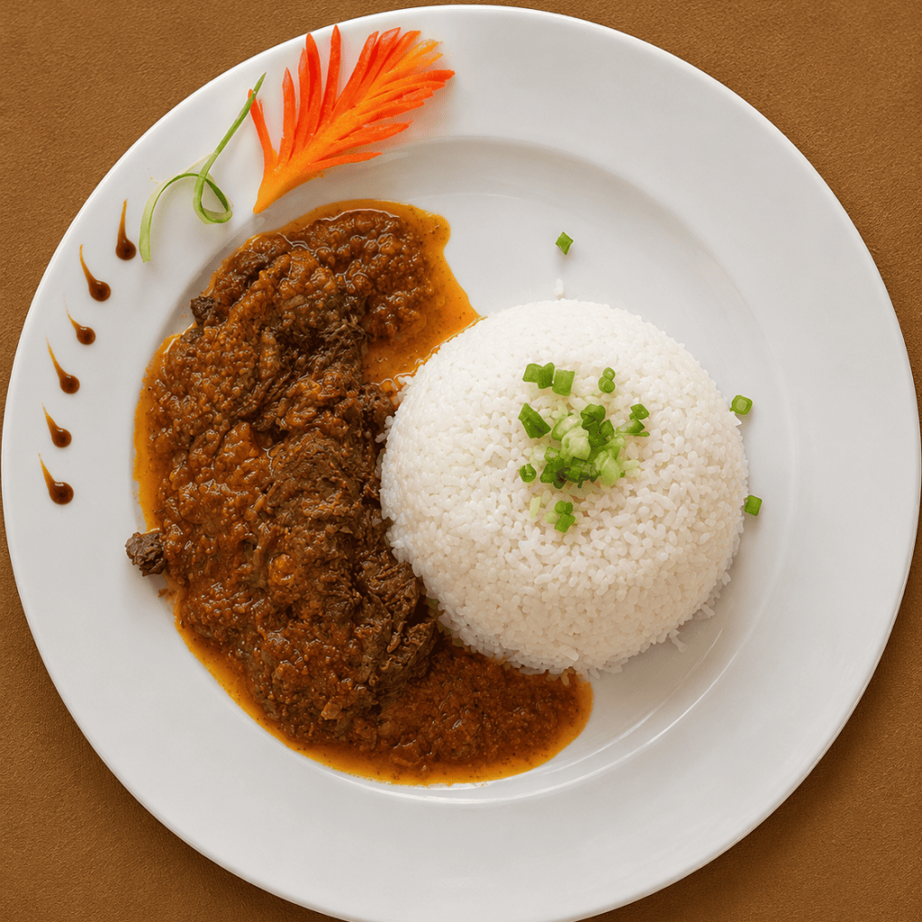 Chaire de crabe avec riz blanc