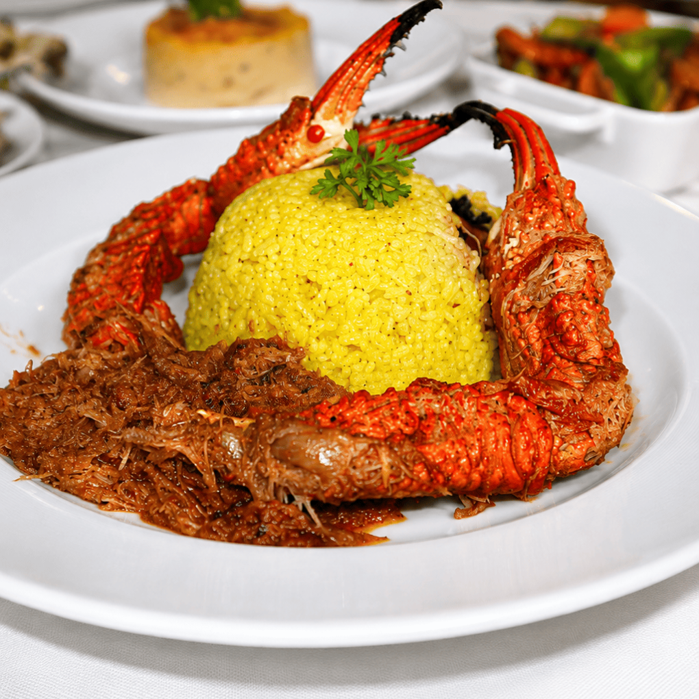 Crabe sauce tomate avec riz safrané